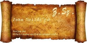 Zeke Szilárd névjegykártya