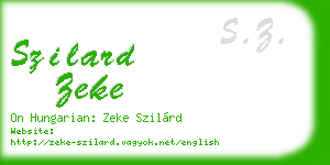 szilard zeke business card