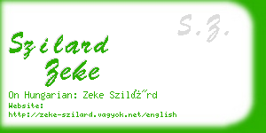 szilard zeke business card